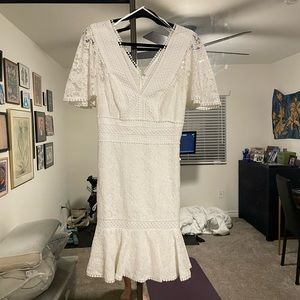 Eliza J flounce lace dress